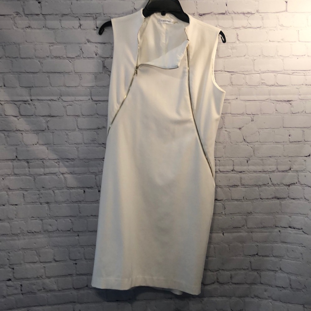 White zip front Calvin Klein